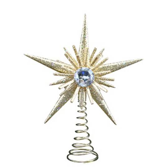 Kraft & Glitter Gem Starburst Tree Topper - Gold