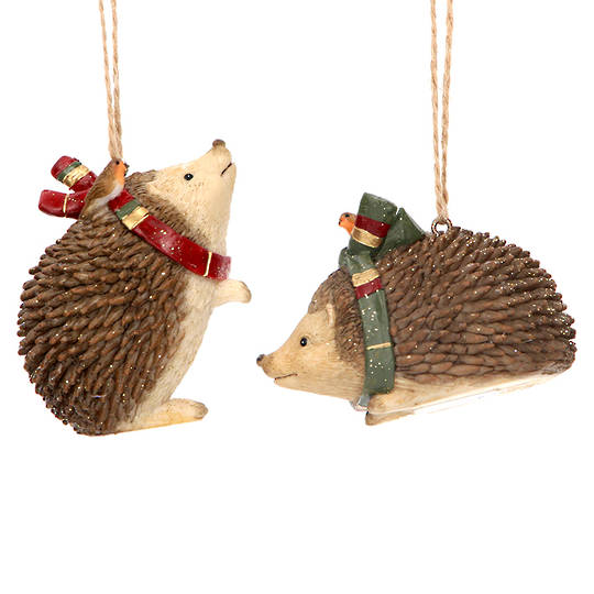 Resin Hedgehog Tartan Scarf 6cm SOLD OUT