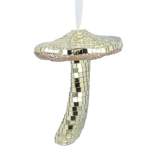 Glass Mirror Mushroom, Gold 10cm *ETA NOV