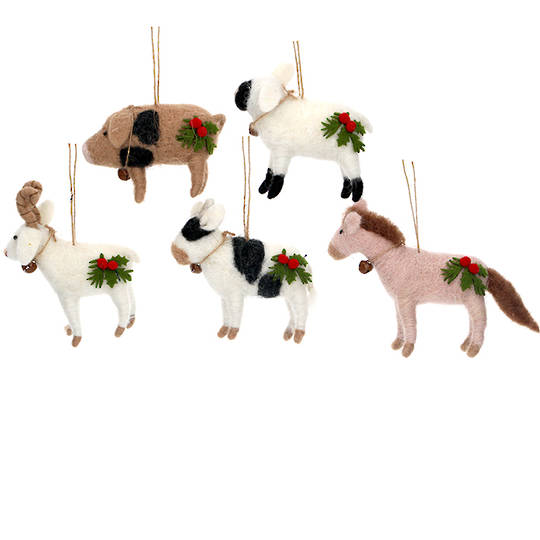Wool Farm Animals 9cm