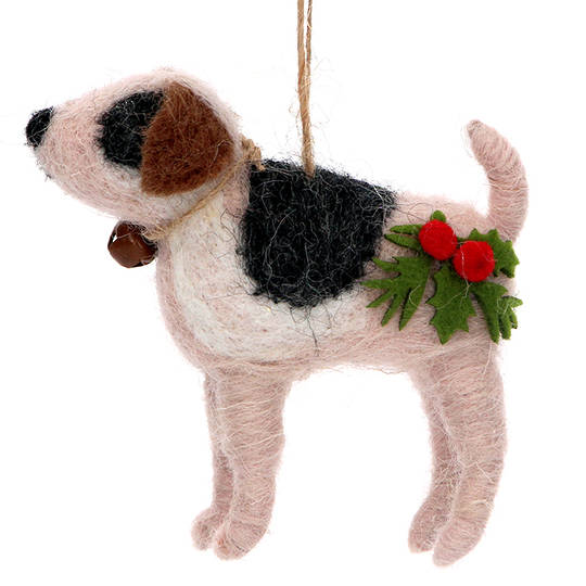 Wool Xmas Dog 9cm SOLD OUT