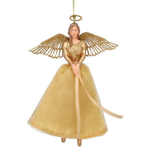 Resin Fabric Gold Rococo Angel, Gold Top 15cm *ETA NOV