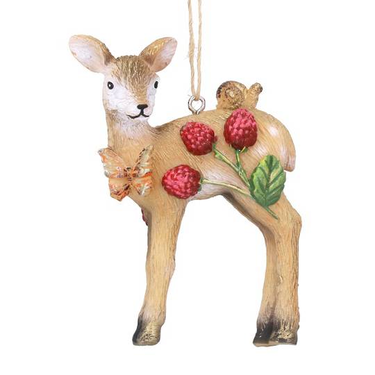 Resin Deer with Berries, Doe 10cm *ETA NOV