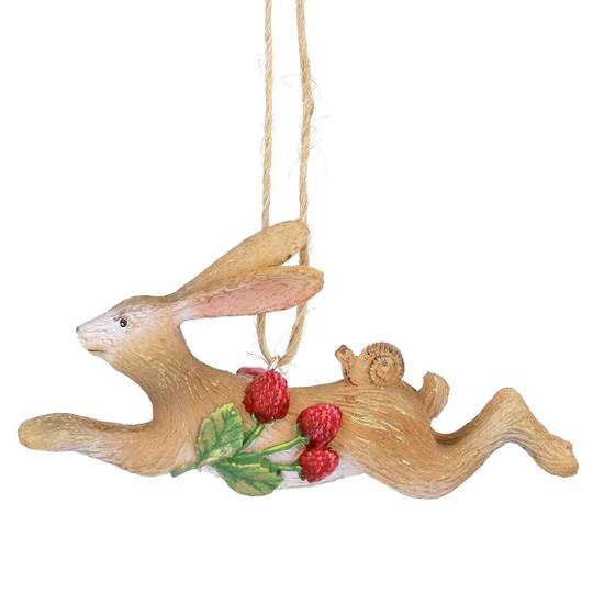 Resin Hare with Berries, Running 10cm *ETA NOV