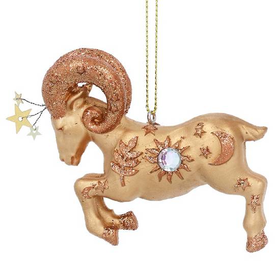 Resin Celestial Gold Ram 7cm *ETA NOV