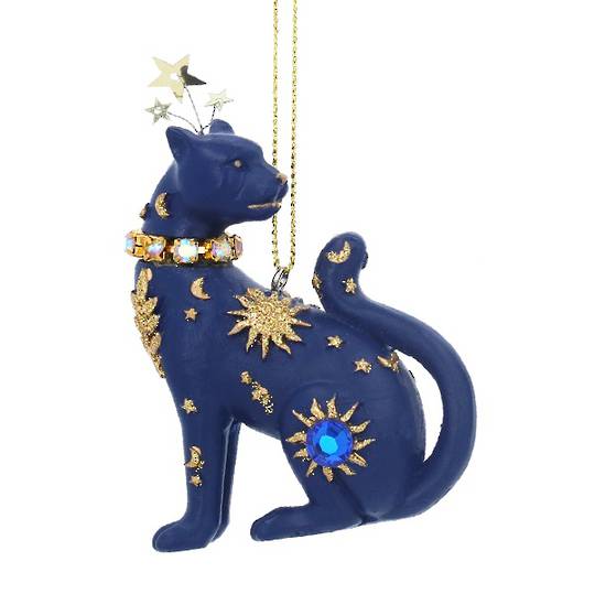 Resin Celestial Blue Sitting Cat 7cm *ETA NOV