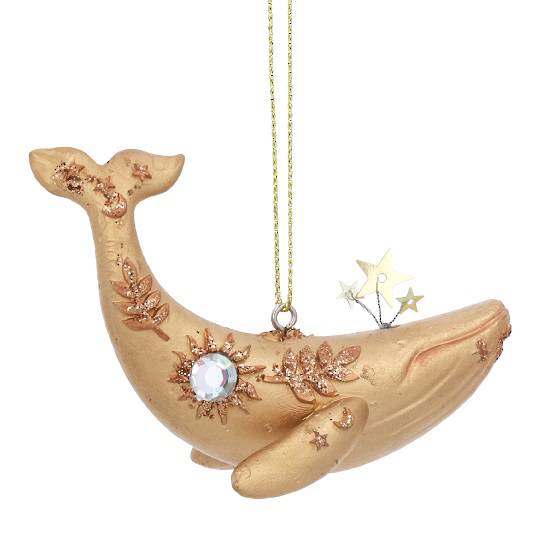 Resin Celestial Gold Whale 7cm *ETA NOV