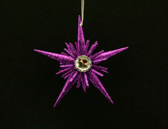 Resin and Glitter Purple Star 12cm