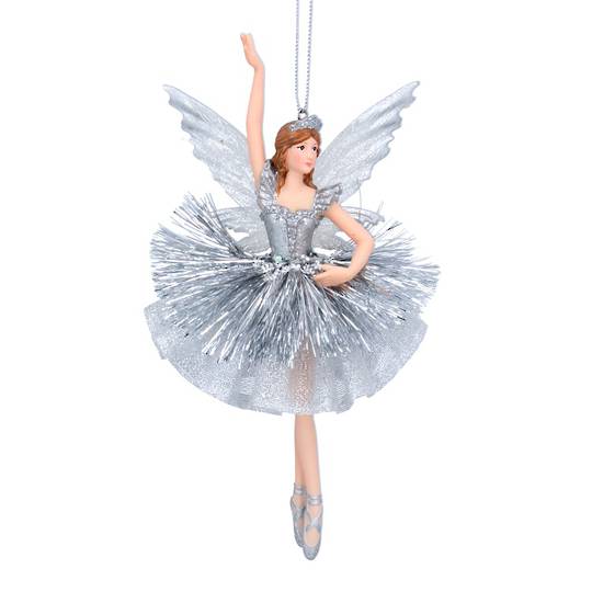 Resin Fabric Silver Party Fairy, One Arm Up 16cm *ETA NOV