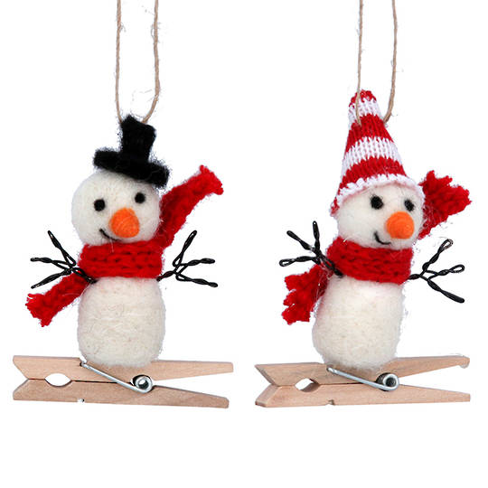 Wool Snowman Peg 8cm