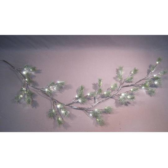 Snowy Green Pine Garland 1.8mtr, 44 LED Lights