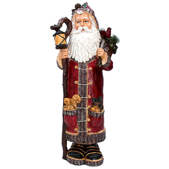 Resin Woodland Santa with Lantern 43cm