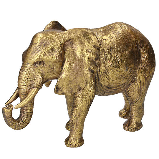 Resin Gold Elephant 34cm