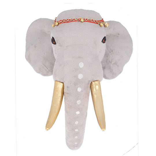 INDENT - Large Fabric Elephant Wall Plaque 65cm