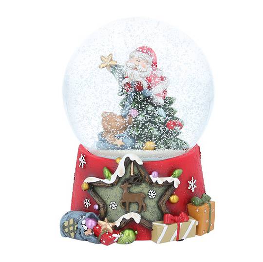 Snow Globe Musical Santa with Tree 14cm *ETA NOV