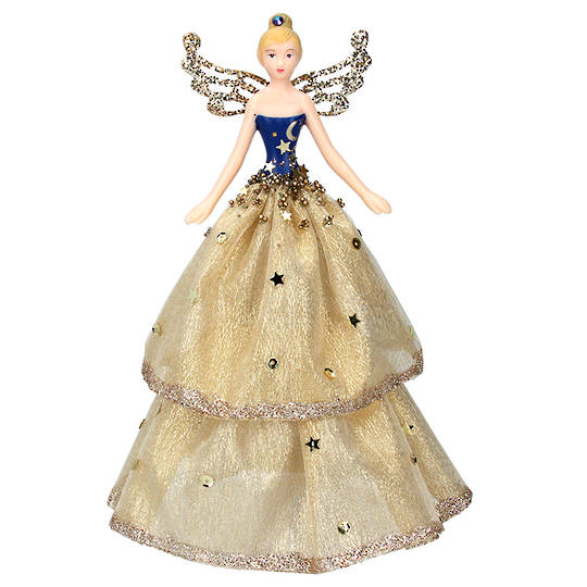 Cream and Cobalt Starlight Fairy Topper 18cm