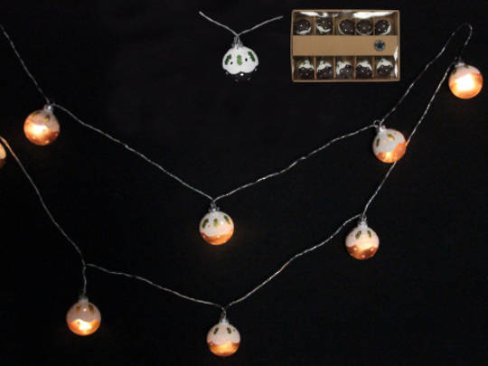 Glass Xmas Pudding LED Lights 1.8 mtr