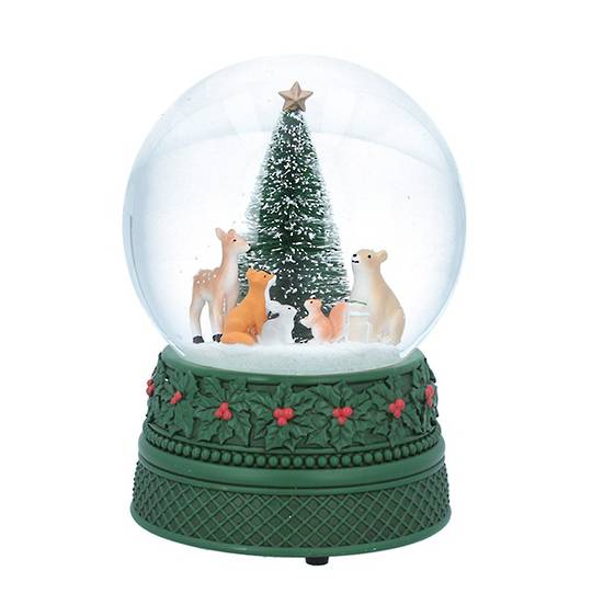 Snow Globe Musical, Forest Animals 17cm *ETA NOV