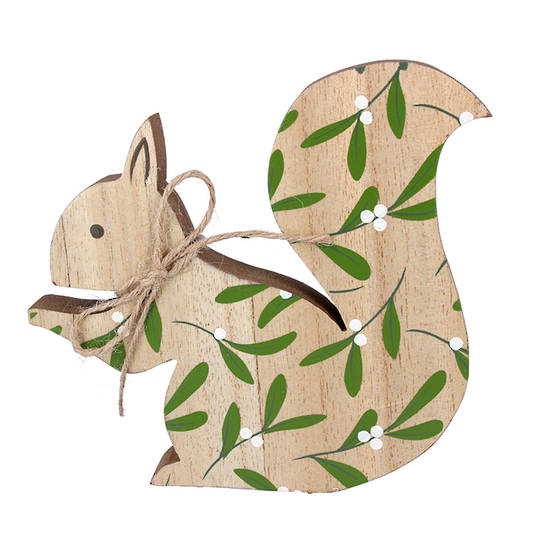 Wood Squirrel with Mistletoe 13cm