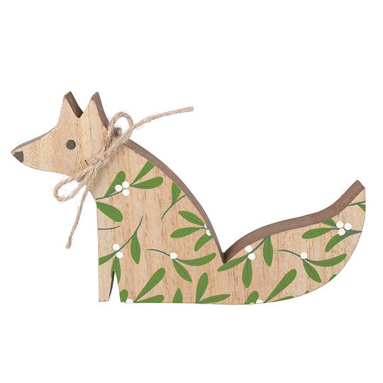 Wood Fox with Mistletoe 12cm