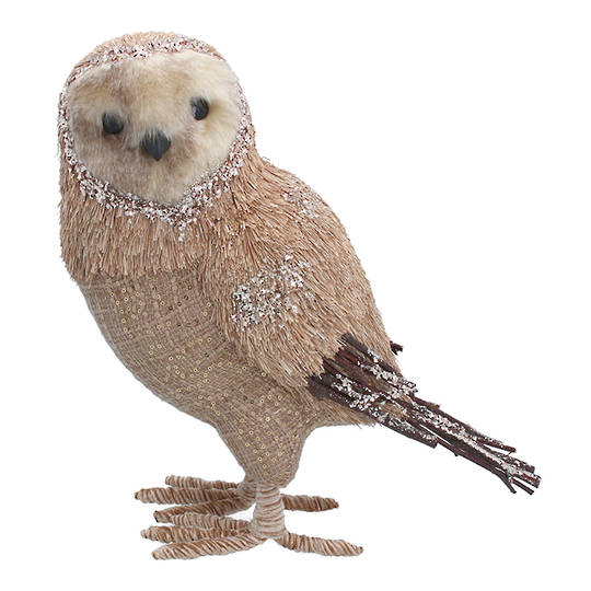 Bristle Hessian Large Owl 37cm *ETA NOV