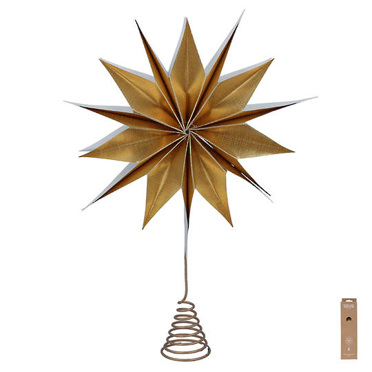 Paper Wire Gold Star Topper, Collapsible 34cm *ETA NOV