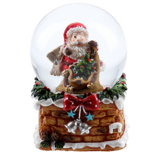 Mini Snow Globe, Santa in Chimney 5cm