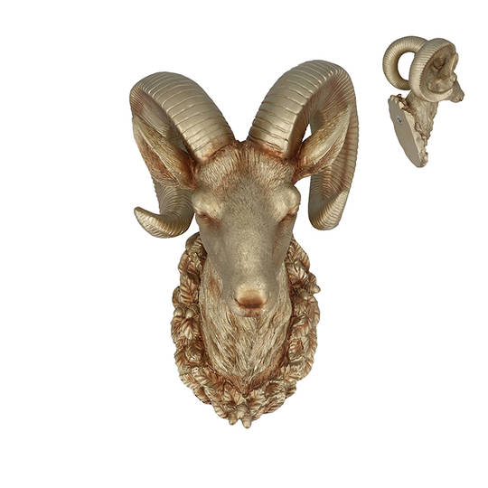 INDENT - Large Resin Ram Head, Wall Mount 41cm