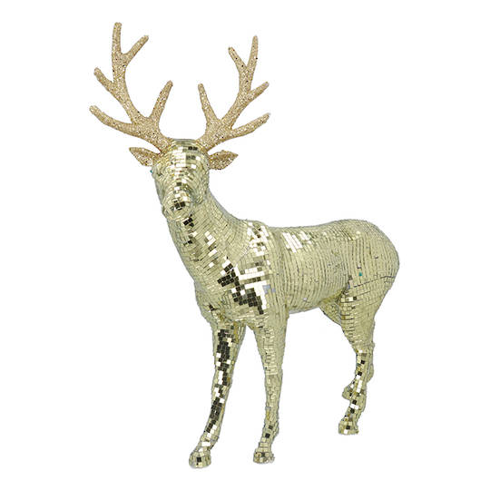 INDENT - Large Mirror Reindeer, Gold 49cm