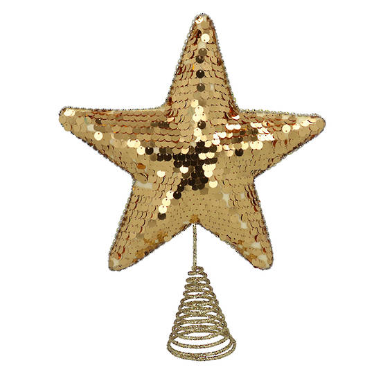 Gold Sequin Star Topper 34cm *ETA NOV