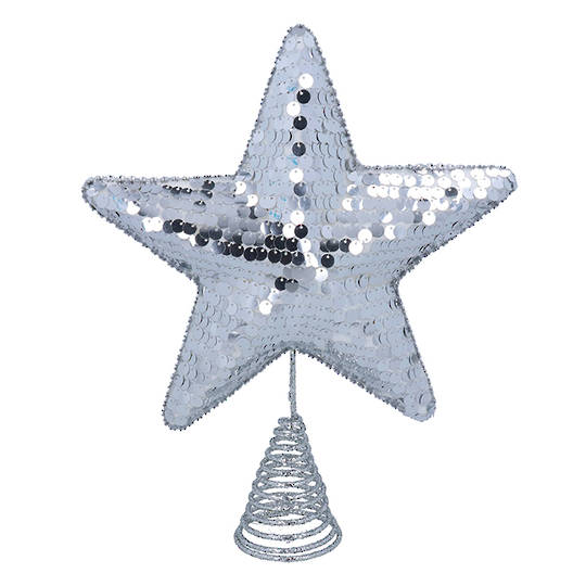 Silver Sequin Star Topper 34cm *ETA NOV