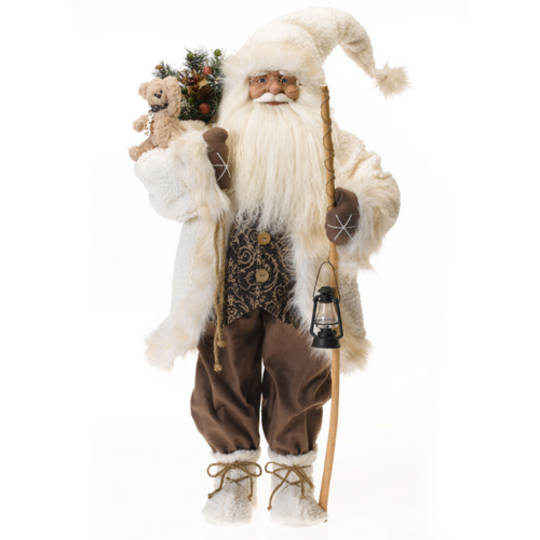 Santa White Coat LED, Brown Vest and Pants, 95cm