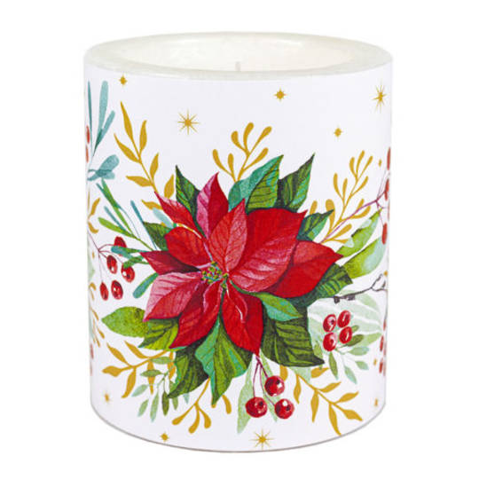 Poinsettia Candle 12cm *ETA NOV