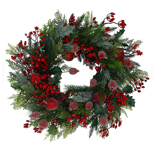 Beaded Pomegranate Wreath 59cm *ETA NOV