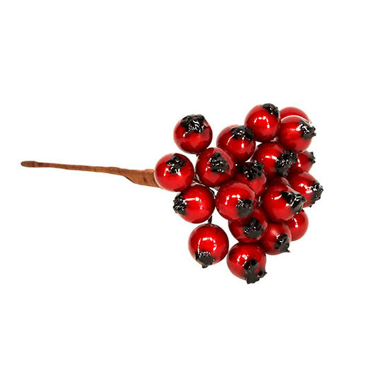 Red Holly Berry Bunch 8cm