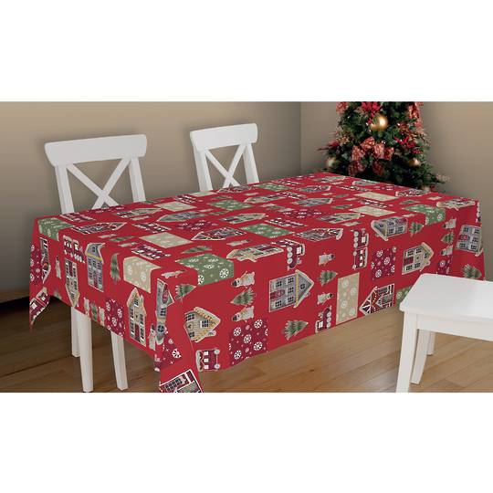 Tablecloth, Xmas Chalet Red