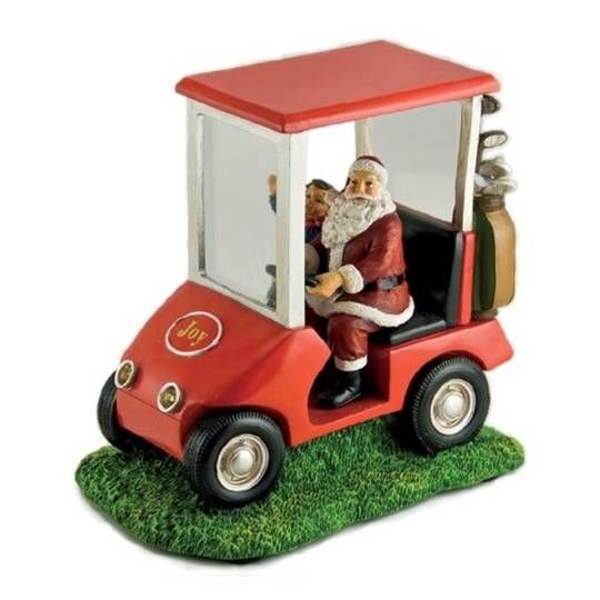 Music Box, Santa in Golf Cart 18cm