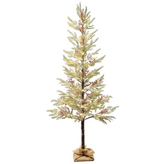 Icy Fir Tree Red Berry 1.8mtr, 84 LED Lights