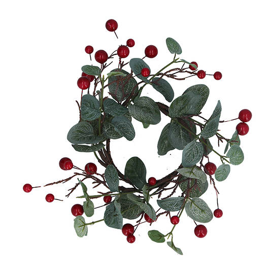 Pillar Candle Ring, Eucalyptus 26cm