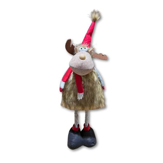 Plush Tall Xmas Reindeer, Fur Coat *ETA NOV