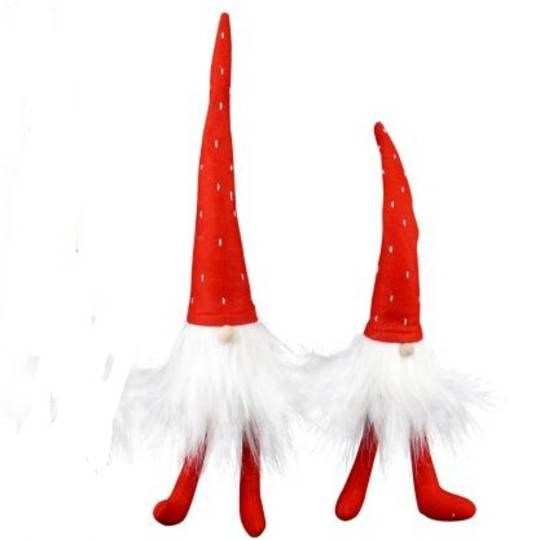 Santa Sitting, Tall Red Hat w/White Dash