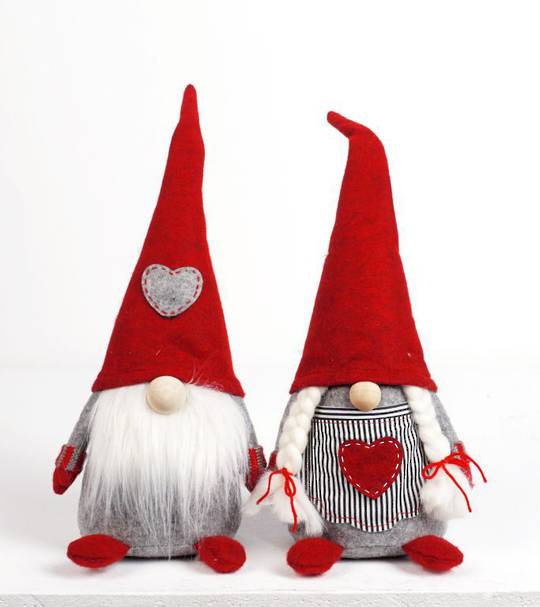 Plush Nordic Mr or Mrs Xmas Gnome Sml