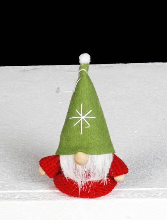 Santa Red Knit Jumper, Green Hat 10cm