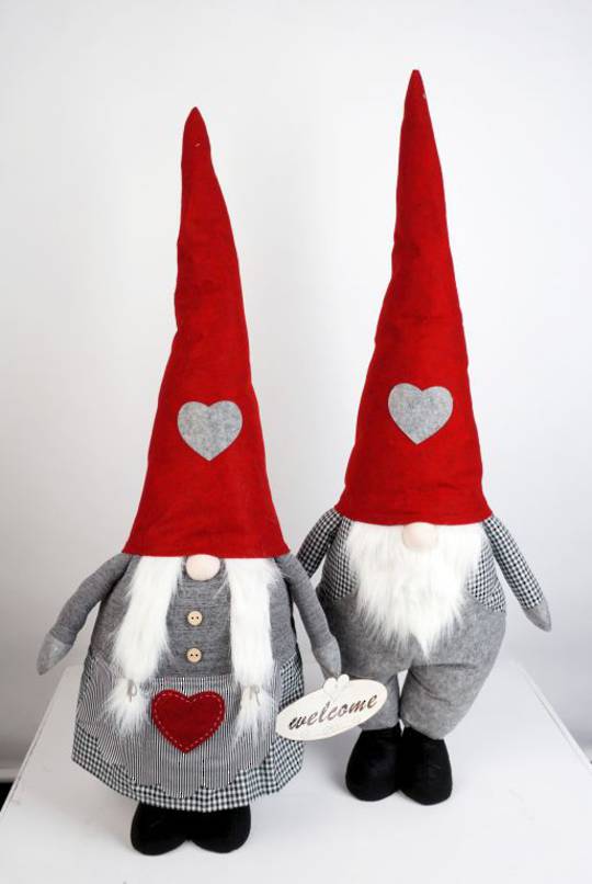 Standing Gnome Black & White Check 120cm