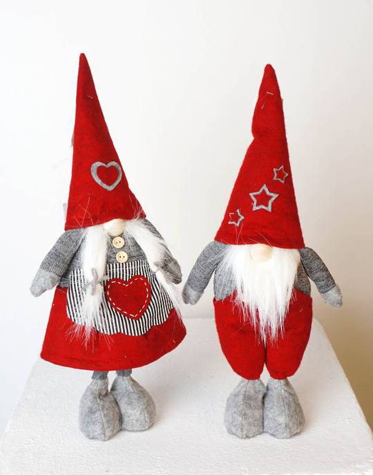 Plush Standing Nordic Mr or Mrs Santa Gnome 50cm
