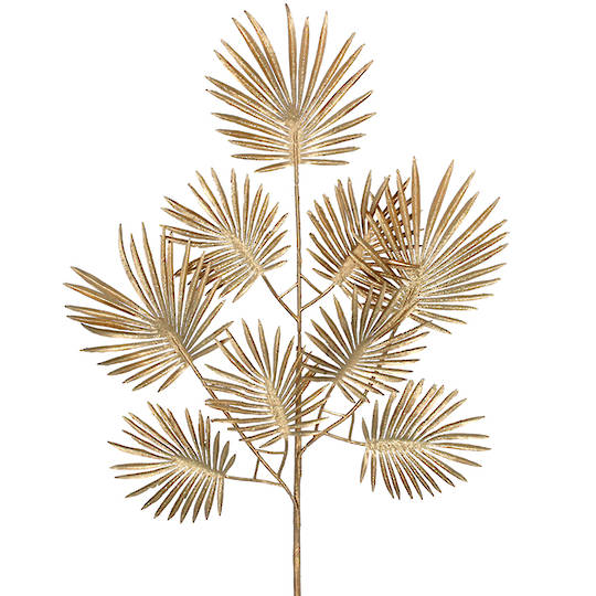 Acrylic Gold Palm Leaf Spray 65cm