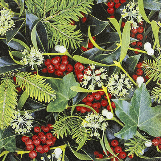 Paper Napkins 33cm, Berries & Plants