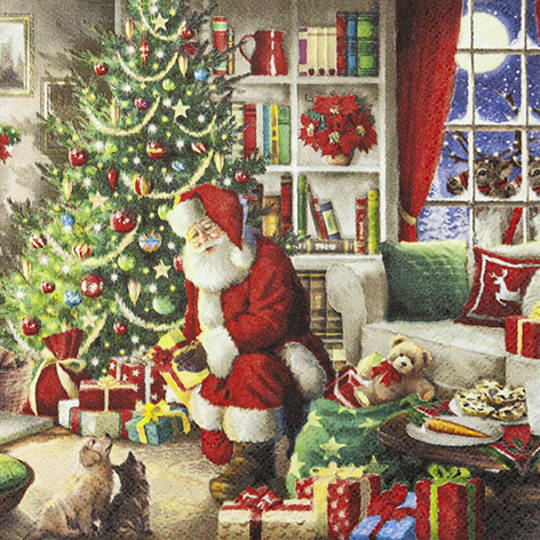 Paper Napkins 33cm, Santa Brings Gifts