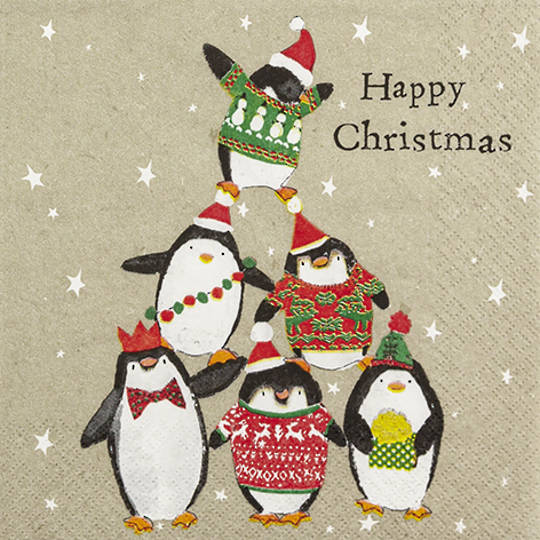 Paper Napkins 33cm, Happy Penguins