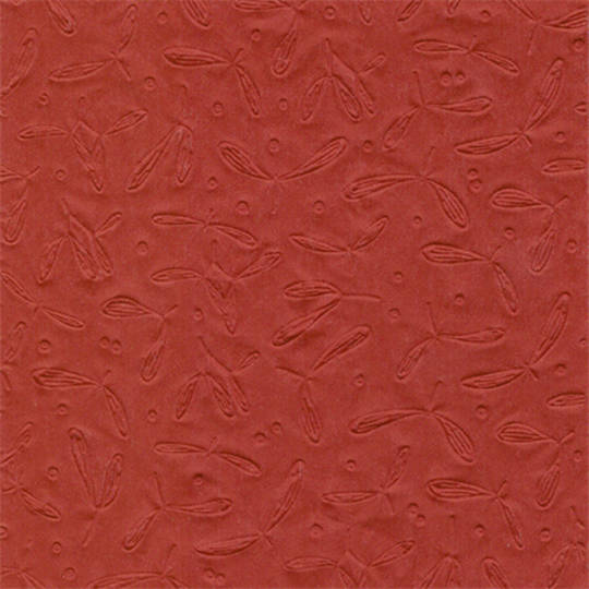 Embossed Paper Napkins 33cm, Red Mistletoe